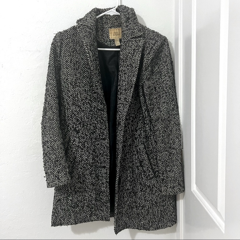 Forever 21 F21 Black/Grey Peacoat Jacket Women's sz. small
